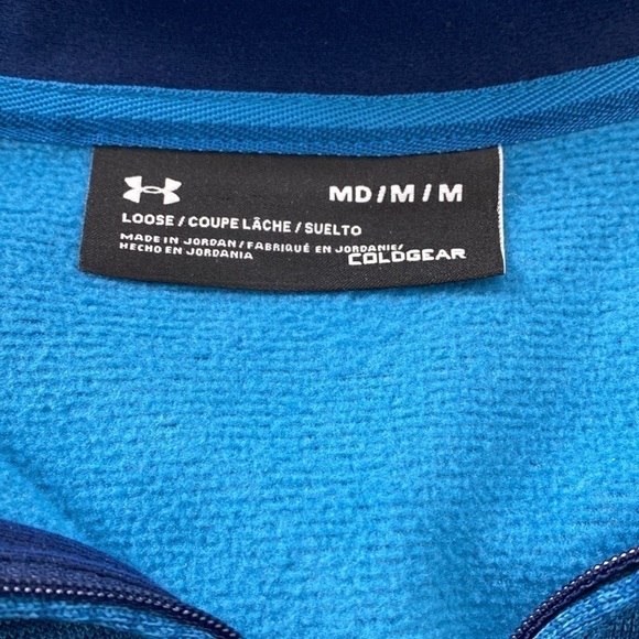 UA UNDER ARMOUR MEN’S Coldgear Loose a fit along Sleeve 1/4 Zip Polo Shirt Med - Picture 5 of 5